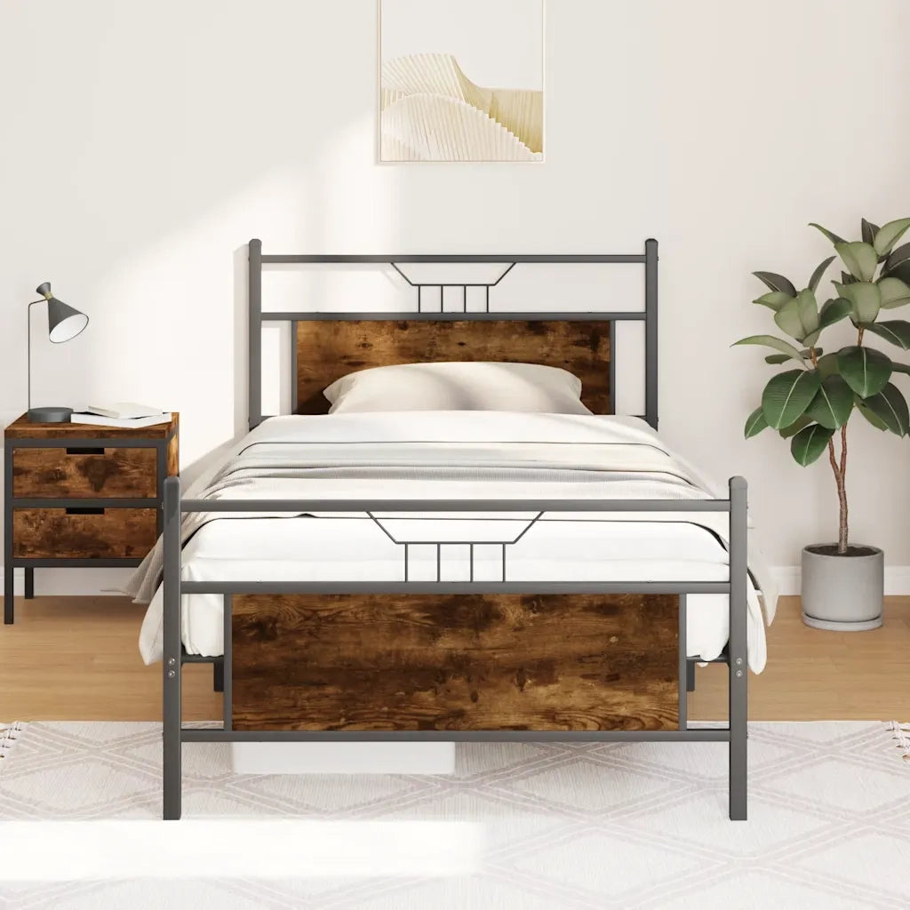 Giroletto senza Materasso Rovere Fumo 100x200 cm in Truciolato