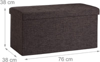 Panca sgabello pouf pieghevole contenitore poggiapiedi 76 cm lino marrone 13_0002337_5