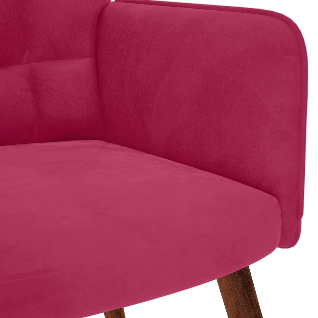 Divano Sedia-Poltrona Relax con Poggiapiedi Rosso Vino in Velluto 920242