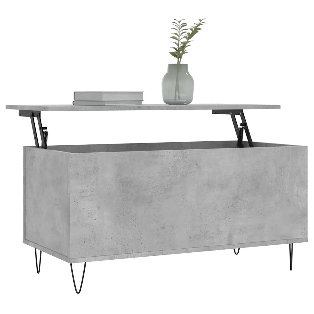 Tavolino Salotto-Tavolino da soggiorno-Tavolo Grigio Cemento 90x44,5x45 cm Legno Multistrato 750968
