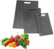 Piastra di taglio nera, set di 3, materiale sicuro, facile da pulire, piastra di taglio in plastica antiscivolo.