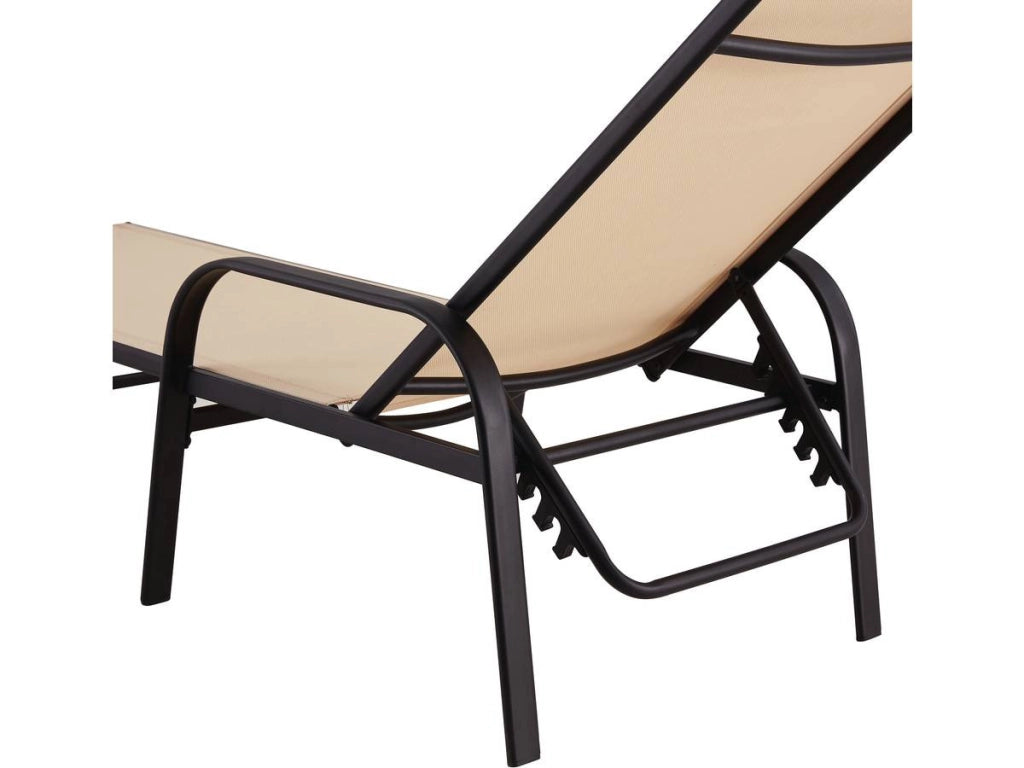 Set di 2 lettini prendisole in metallo "Farniente" - Beige