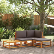 Set di divani da giardino 4 pezzi con cuscini in legno di acacia e corda 3278824