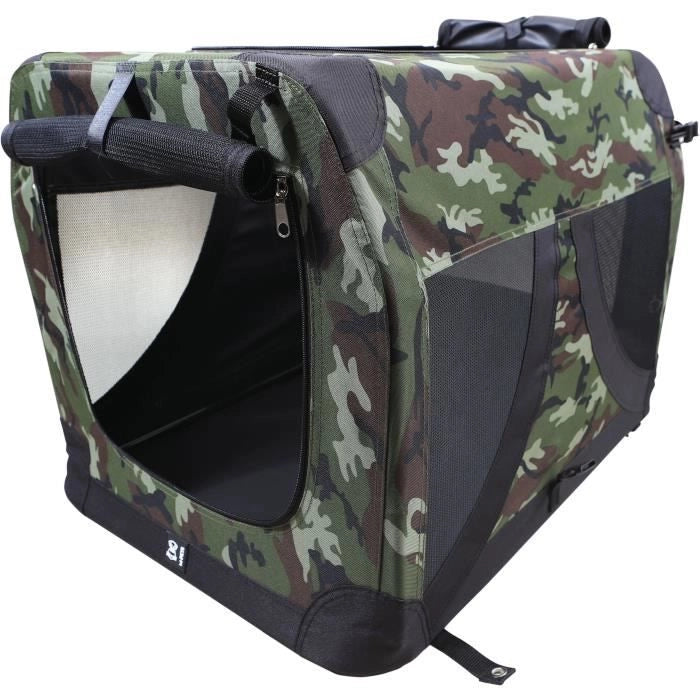 Box di trasporto - M PETS - COMFORT CRATE L - Mimetico - Pieghevole - Struttura in metallo - Griglie di ventilazione