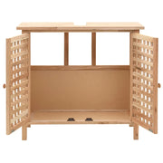 Mobile Sottolavabo-Armadietto da bagno in Legno Massello di Noce 66x29x61 cm