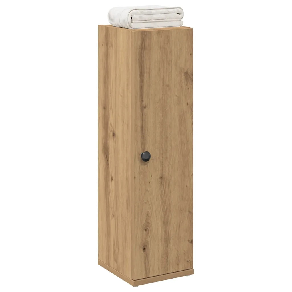 Mobile da Bagno | Armadio da bagno con Portarotolo Rovere Artigianale 20,5x22x72cm