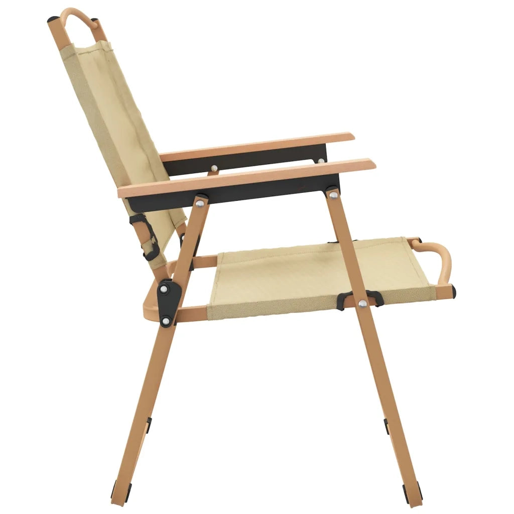 Sedie da Campeggio 2 pz | Sedie da Esterno Beige 54x55x78 cm Tessuto Oxford