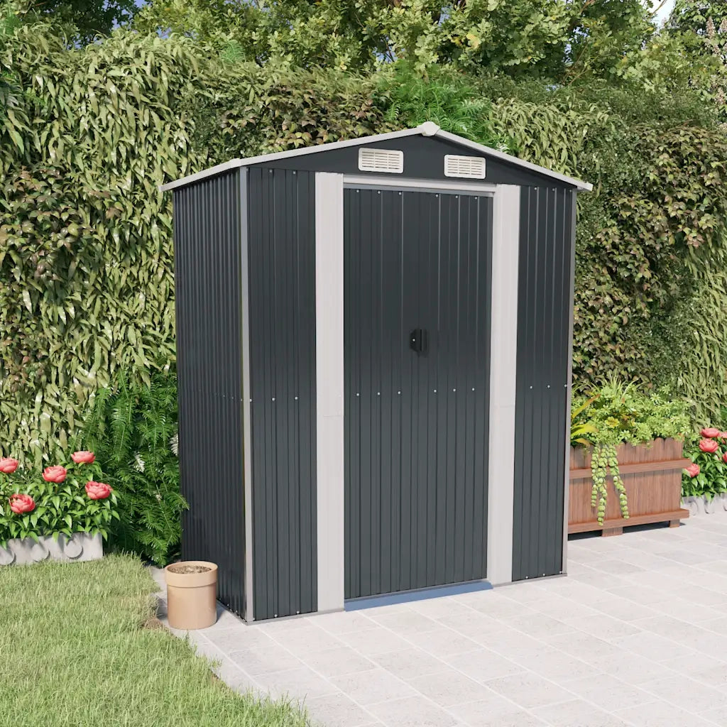 Capanno da Giardino Antracite 192x108x223 cm in Acciaio Zincato cod mxl 52066