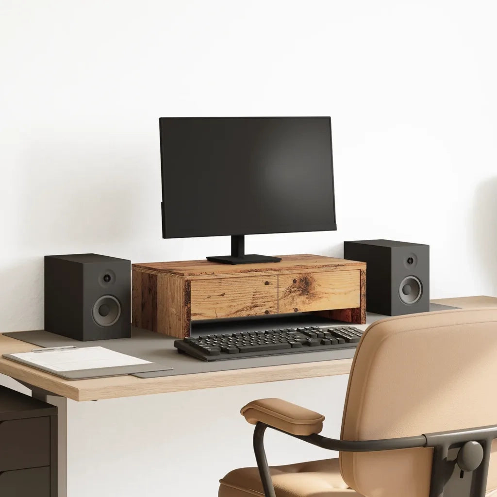 Supporto Monitor con Cassetti Legno 50x27x15 cm in Truciolato 854668