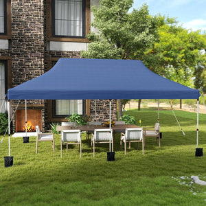 Gazebo Pieghevole da Giardino 3 x 6m, Gazebo Pop-up con Borsa da Trasporto, Regolabile in Altezza, per Feste (Blu)