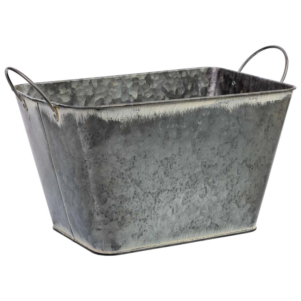 Cestino in metallo con manici 26,5x17,5x15,5 B19x13