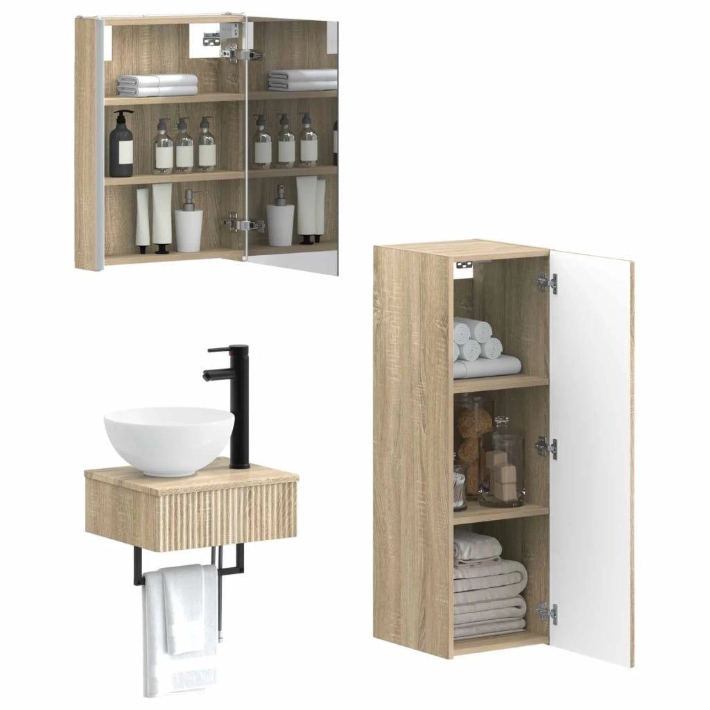 Set di Armadi da Bagno 4 pcs Rovere Sonoma 43 x 11,5 x 60,5 cm 3407377