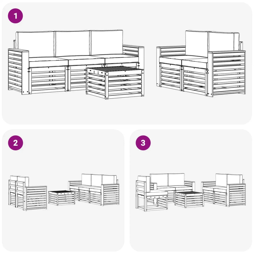 Set divani Legno di Acacia Massello 3391402