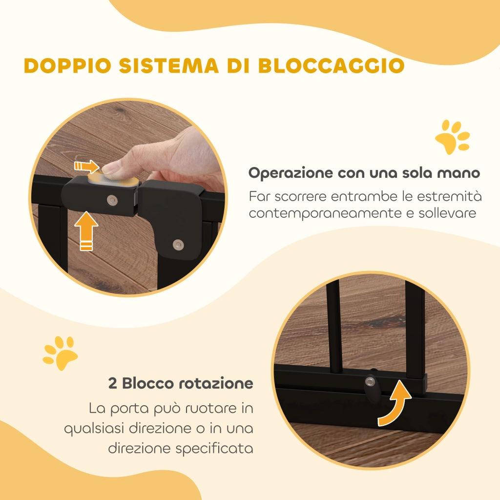 Cancelletto per Cani Regolabile ¨C zephmum ¨C Acciaio e ABS, Nero, 75-85x76 cm