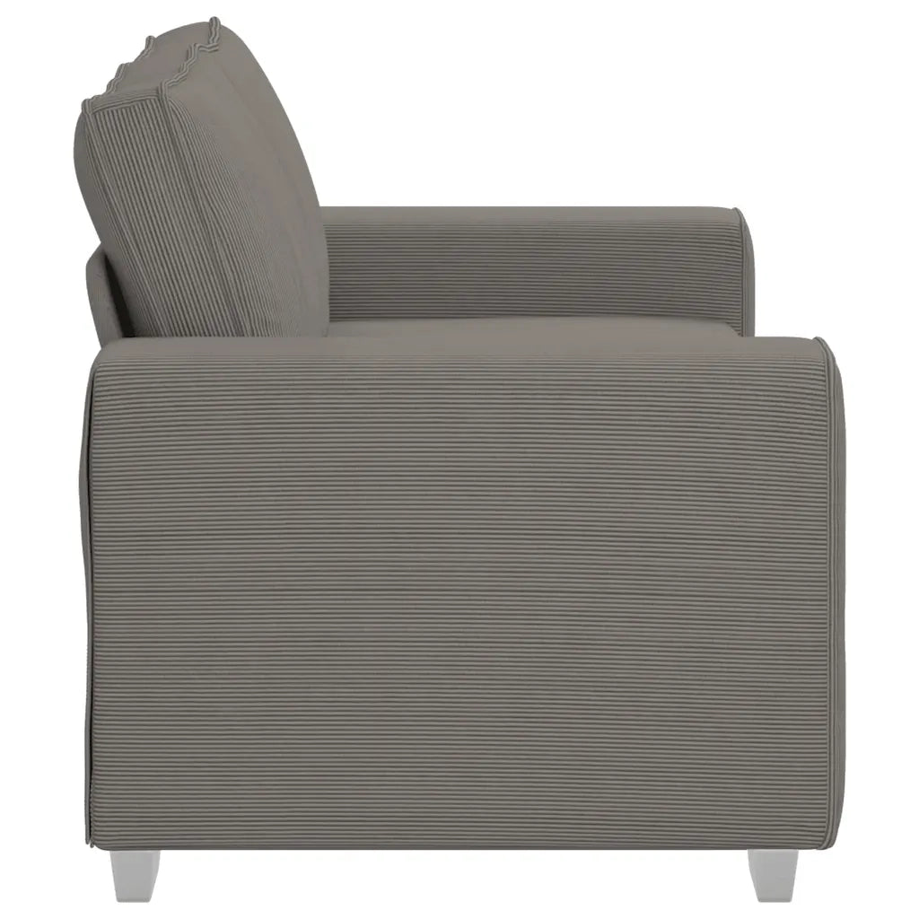 Divano Divanetto-Sofa Grigio Chiaro 120cm Tessuto di Velluto a Coste