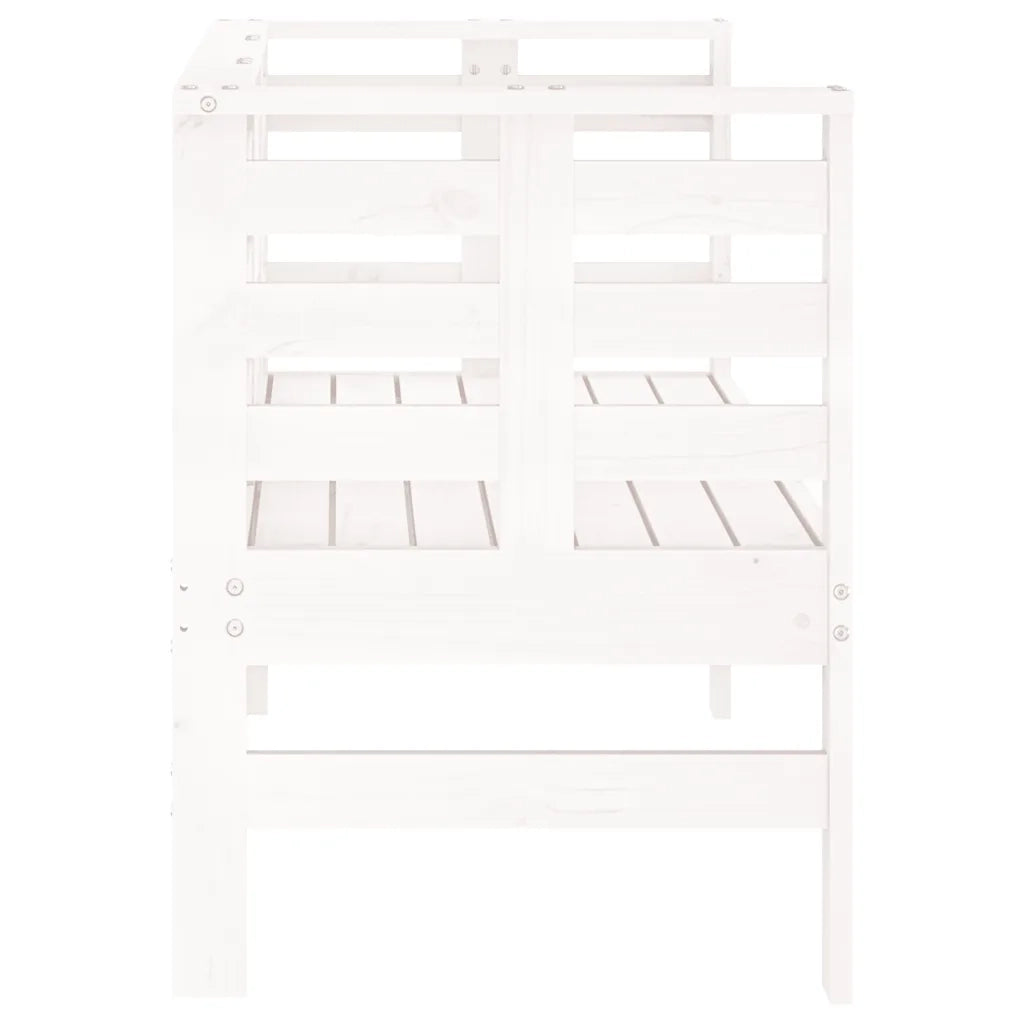 Panchina da Giardino | Panca da Giardino Bianca 111,5x53x71 cm Legno Massello di Pino