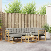 Set di divani da esterno 7 pcs Bianco e Grigio Chiaro