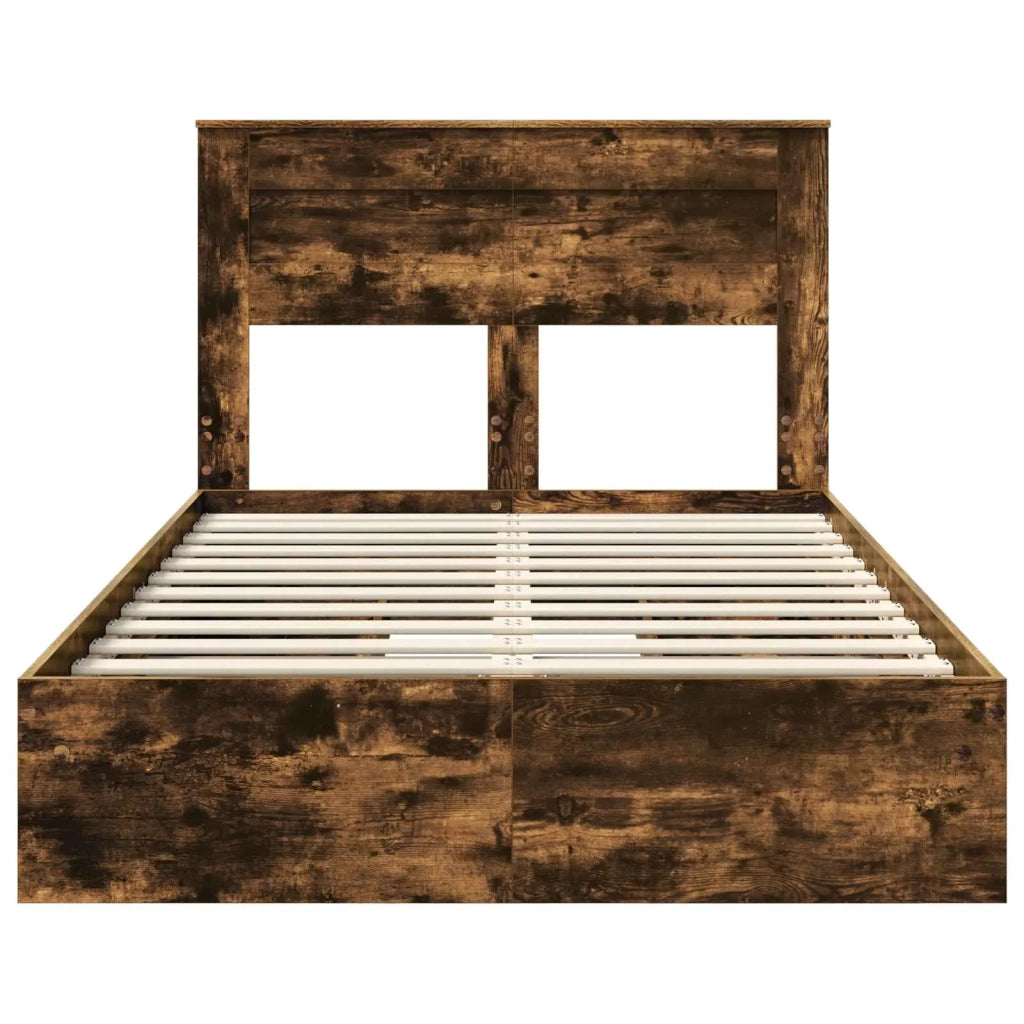 Letto con Contenitore con testiera Rovere fumé 135 x 190 cm 3409921