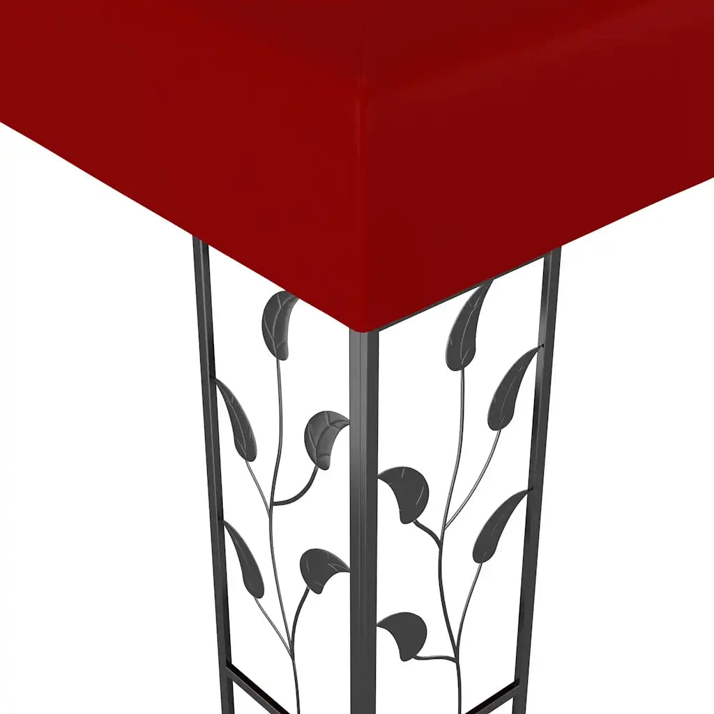 Gazebo | Pergolato con Stringa di Luci LED 3x3 m Rosso Vino