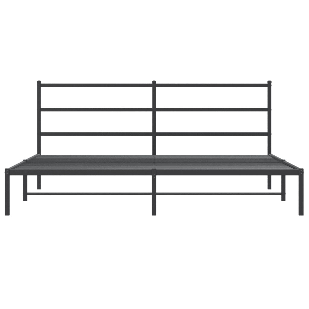 Giroletto con Testiera-Struttura Letto con testiera in Metallo Nero 193x203 cm 150353