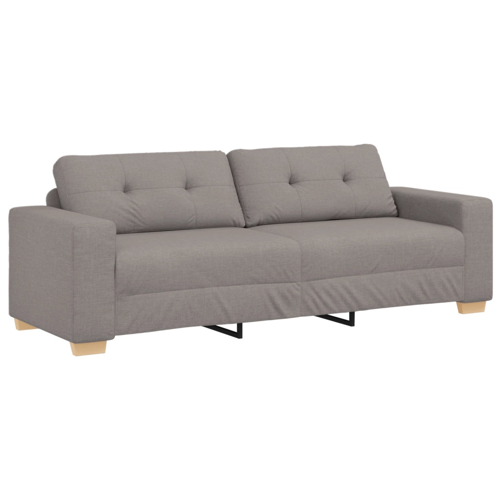 Set Divano a 2 Pezzi con Cuscini in Tessuto Taupe