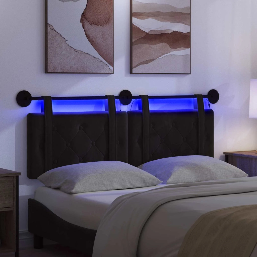 Testiera sospesa Con luce LED Nero Velluto 3424170