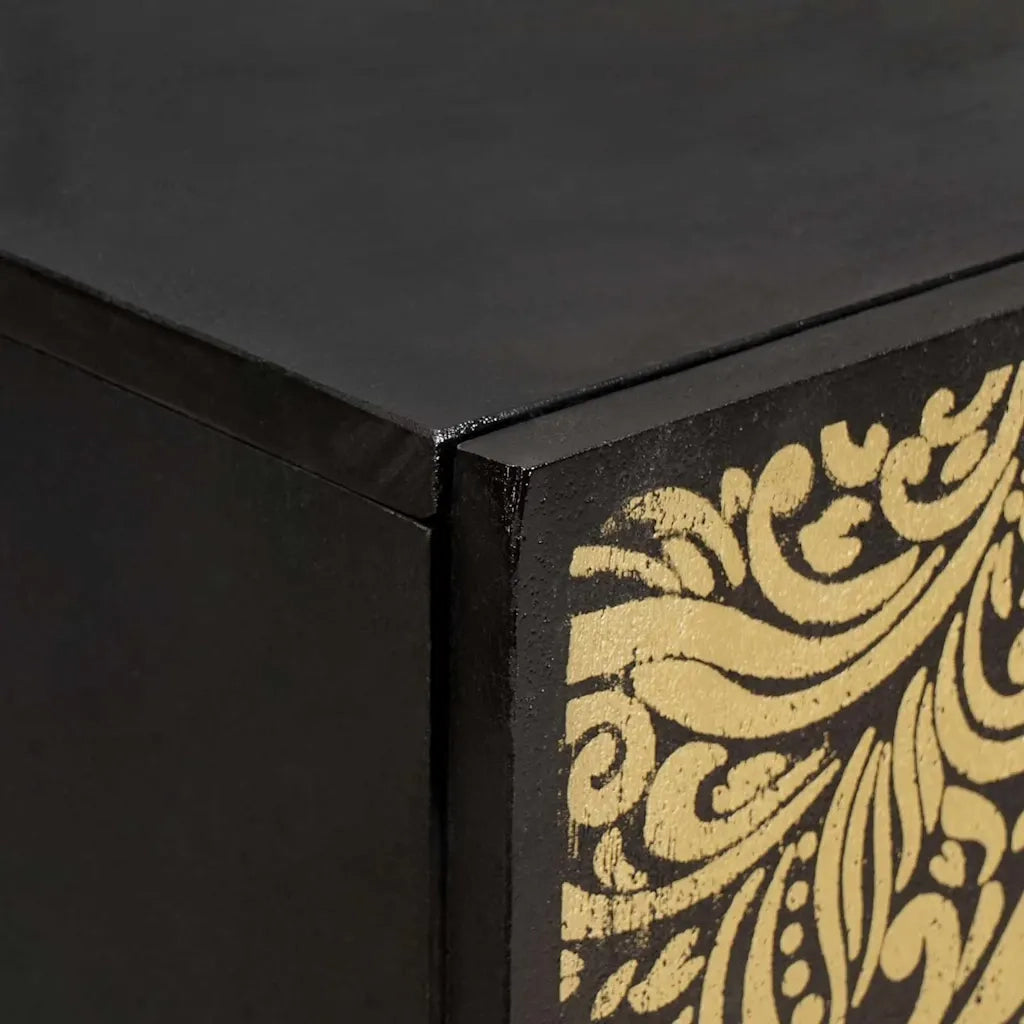Credenza Nero 60 x 33 x 75 cm Legno di mango massello