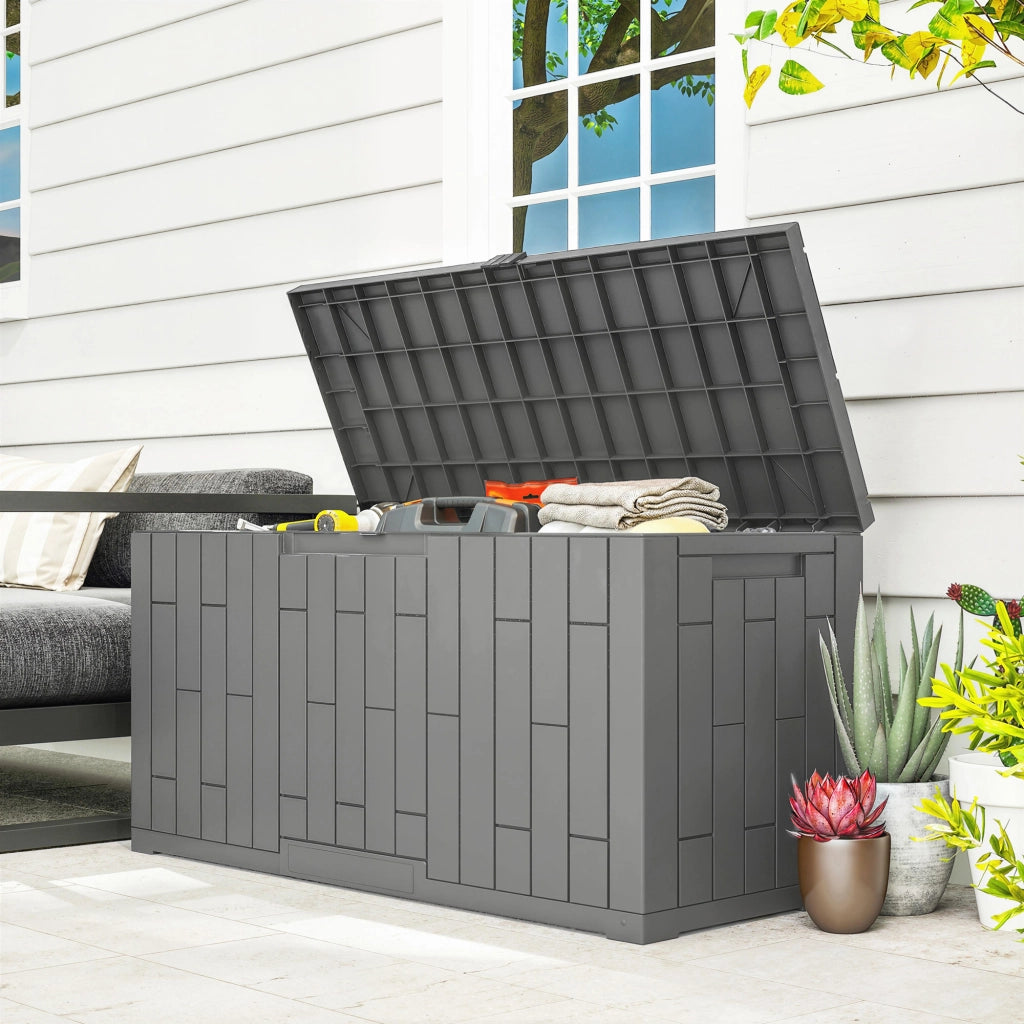 Cassa da giardino 227 litri impermeabile ¨C zephmum ¨C Grigio 106.5x43x54.5cm