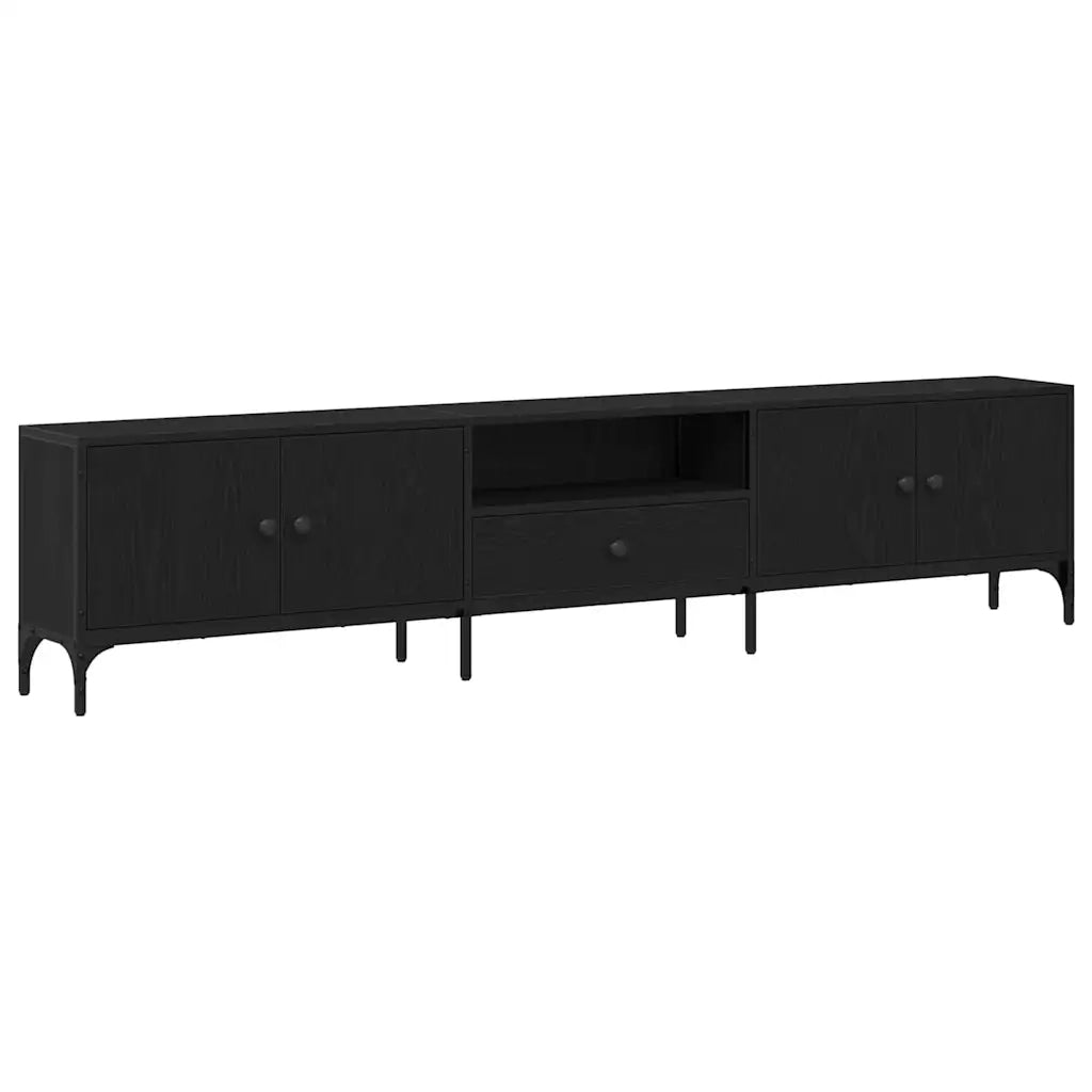 Mobile TV Rovere nero 200 x 25 x 44 cm Legno multistrato 863677