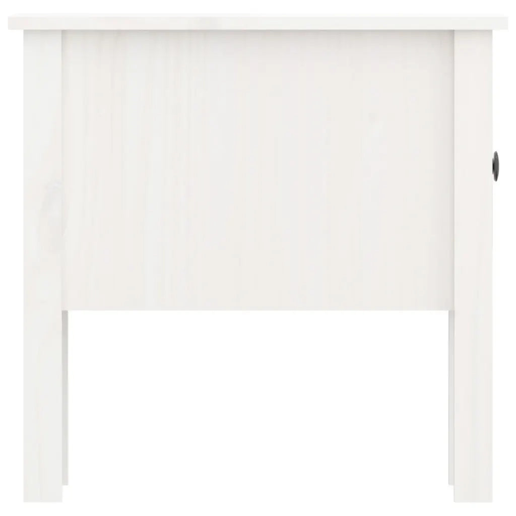 Tavolino Bianco 50x50x49 cm Legno Massello di Pino 813796