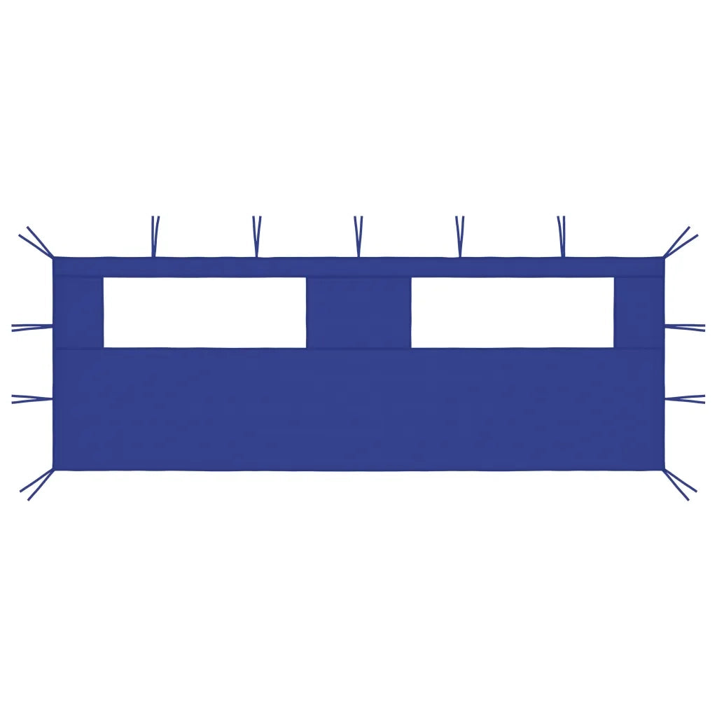 Parete con Finestre per Gazebo 6x2 m Blu cod mxl 62116