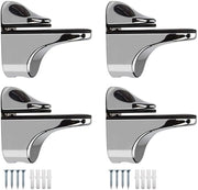 Set di 4 Beugoli per Pannelli in Acciaio Inox - Montaggio a Parete - Universale per Legno/Vetro (5-22mm) - Robusto e Duraturo