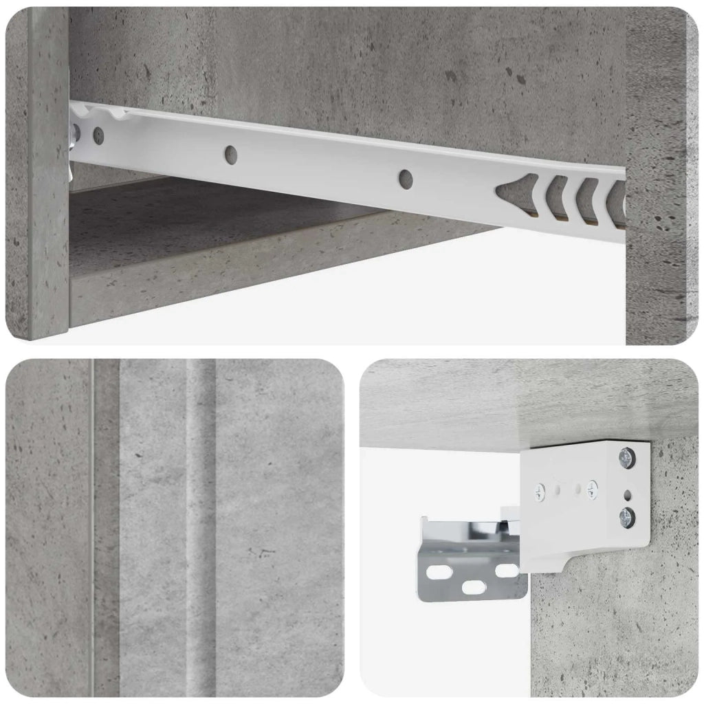 Tavolino da Parete Laterale Grigio Cemento 59 x 34,5 x 17 cm 898318