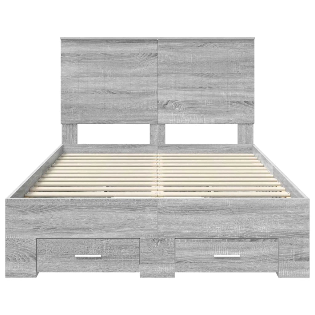 Struttura del letto con testiera Grigio Sonoma 120 x 200 cm