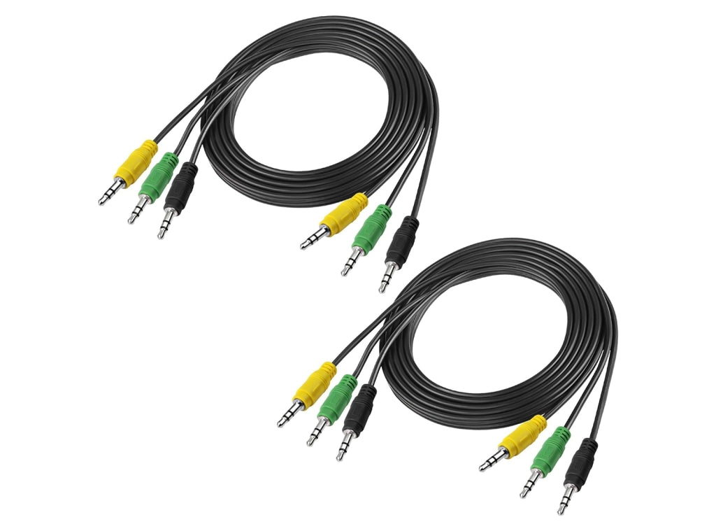 XMSJSIY Cavo Audio Stereo AUX 3.5mm TRS 3 Maschio a 3 Maschio per Altoparlanti 5.1 Compatibile con Dispositivi Multimediali 1,5 m 2 pezzi
