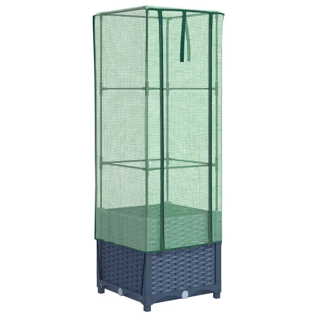 vidaXL Letto Rialzato con Copertura Serra Effetto Rattan 40x40x139 cm