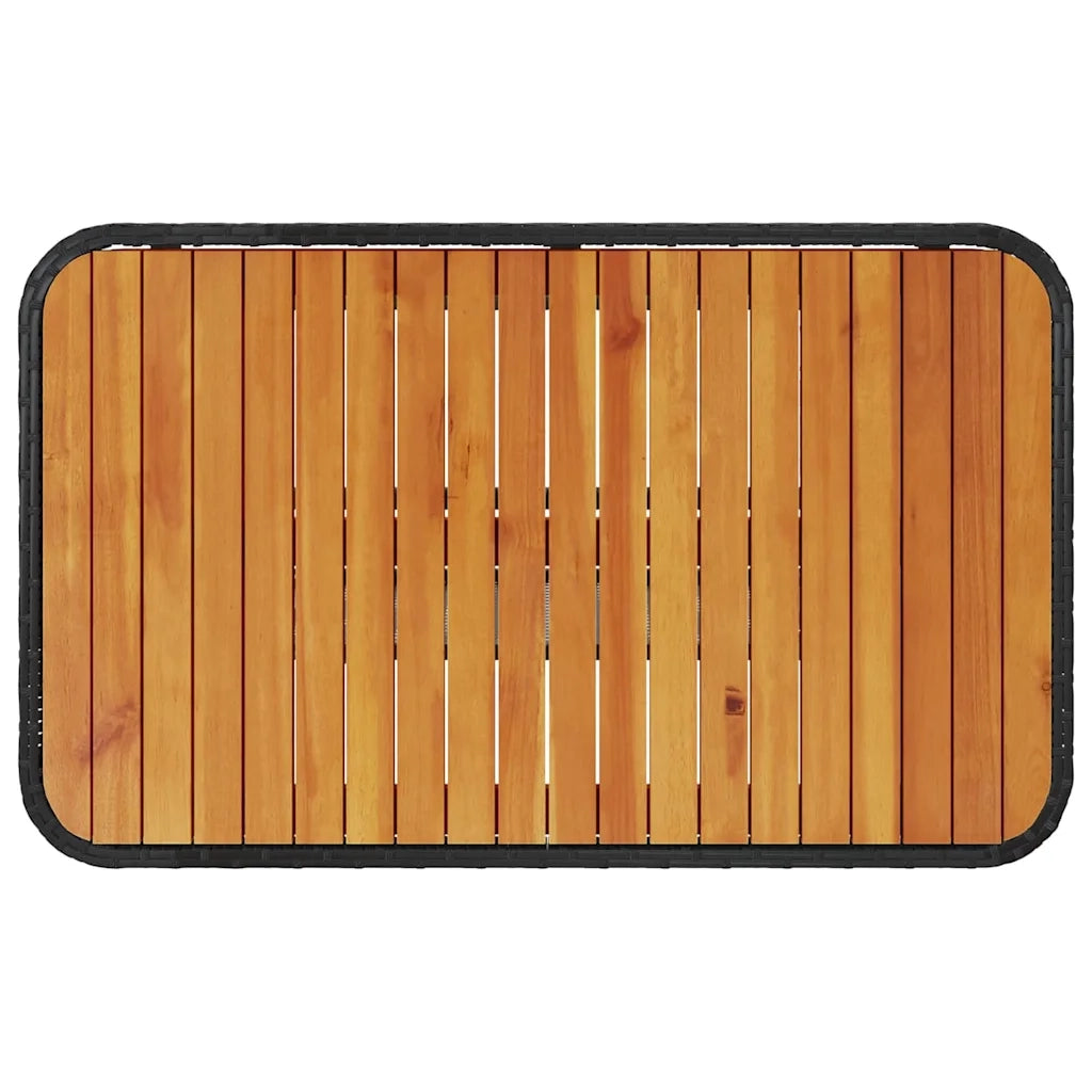 Set da Pranzo per Giardino Nero polyrattan 42007917