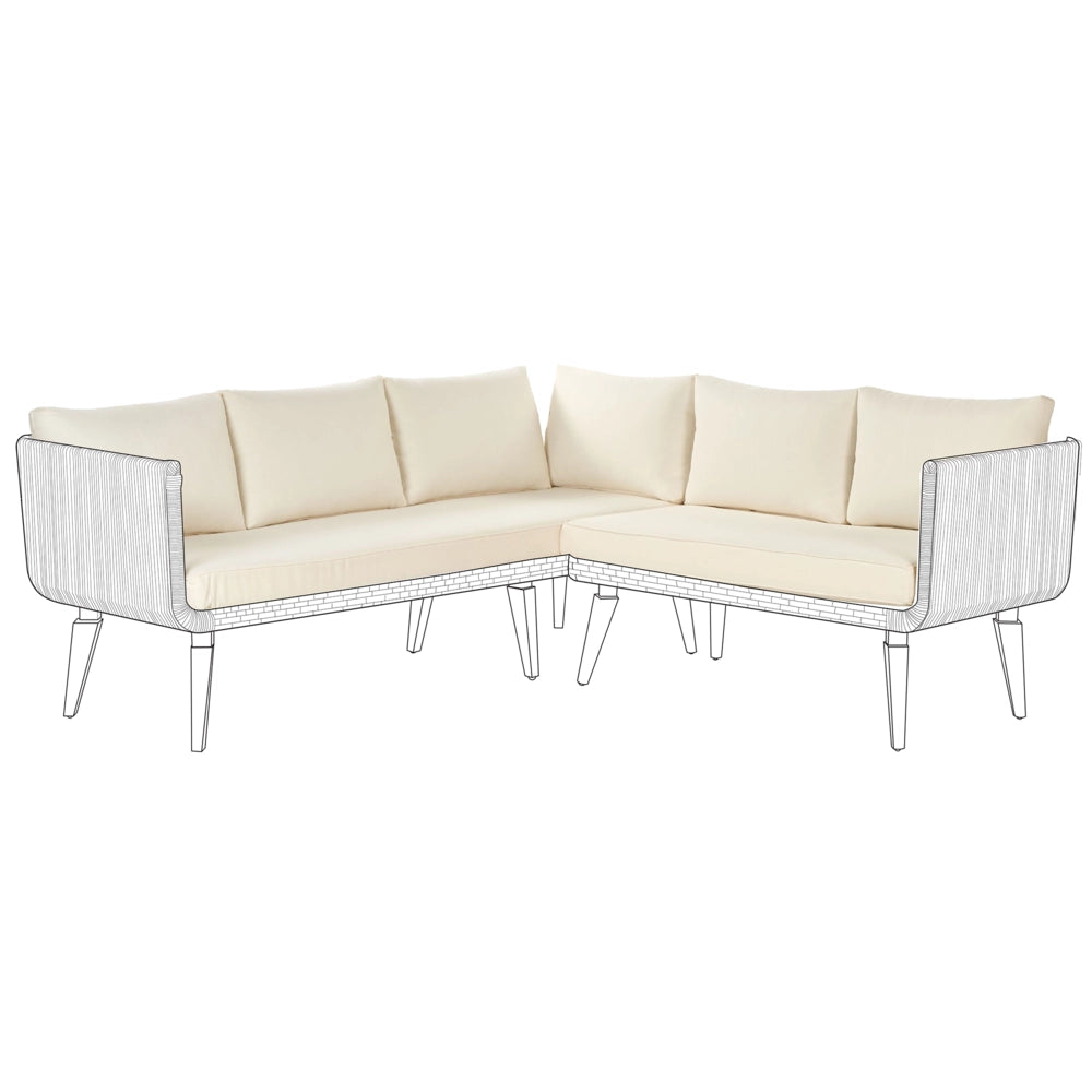Set di copricuscini per divano da esterno beige chiaro giardino morbidi
