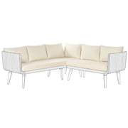 Set di copricuscini per divano da esterno beige chiaro giardino morbidi