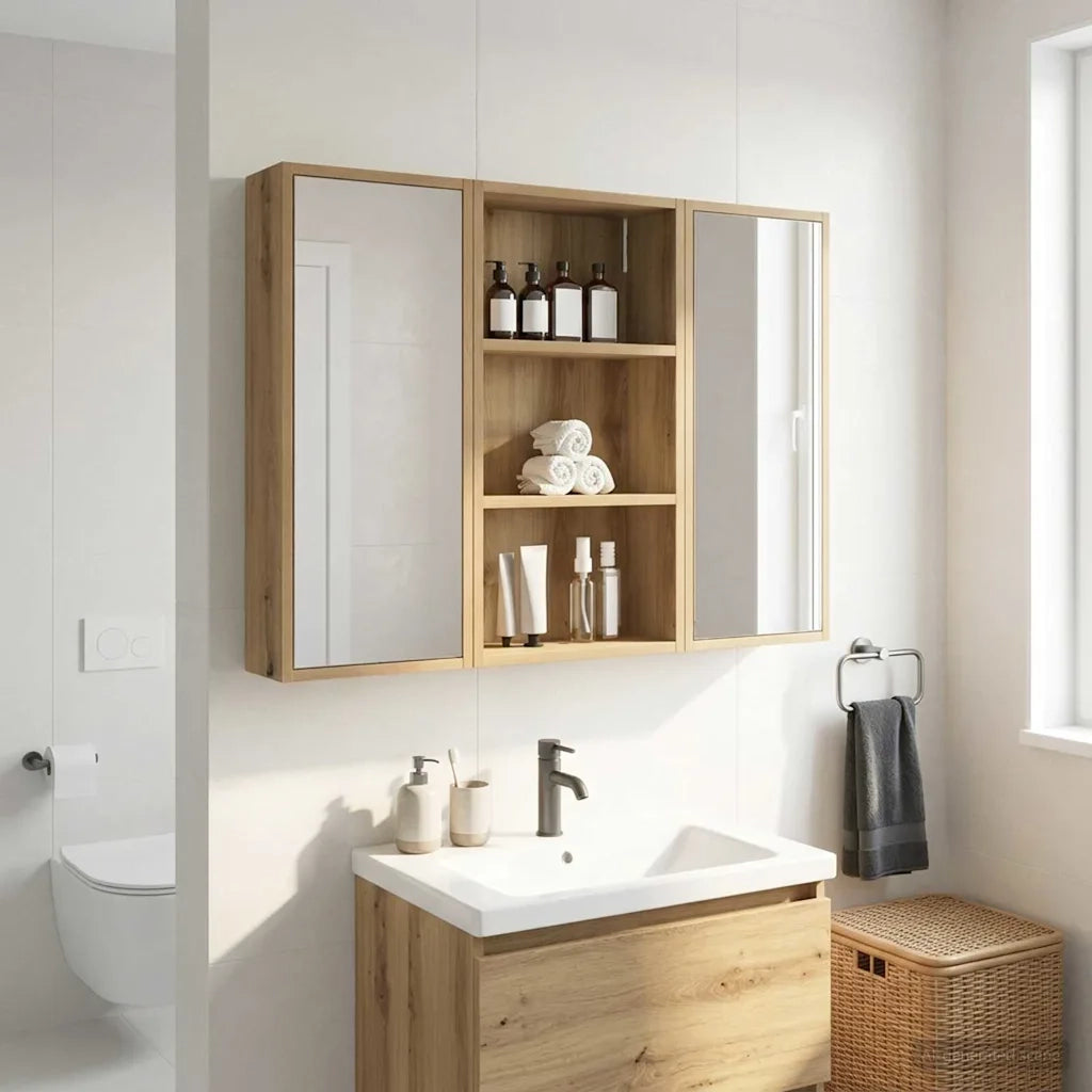 Armadio da bagno a muro Rovere Artigianale 40 x 14 x 70 cm 889366