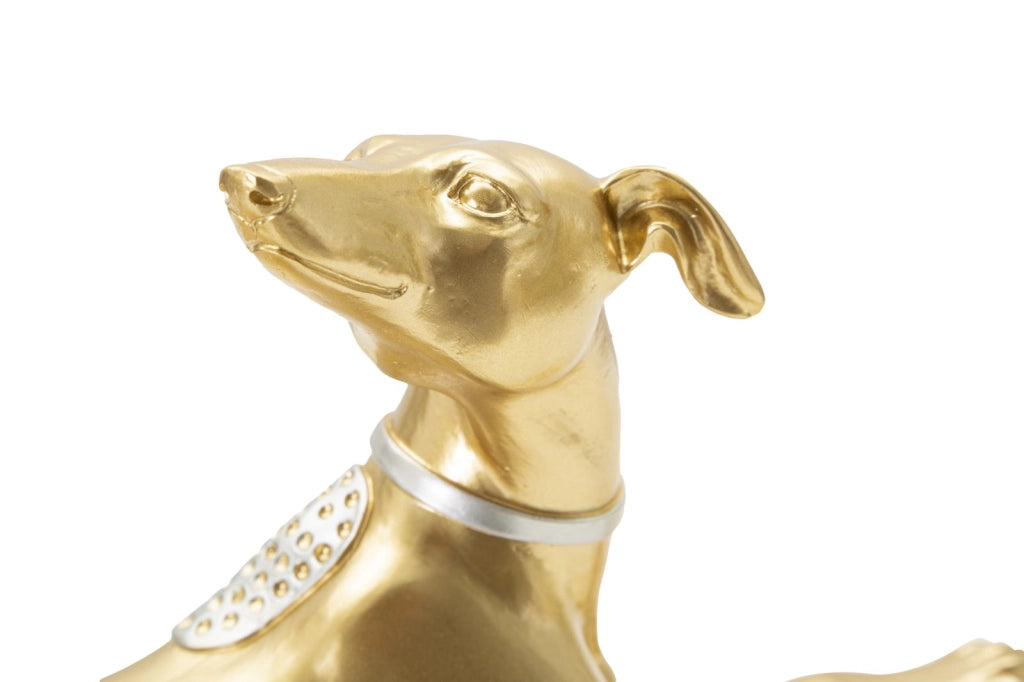 Statua Cane Sdraiato 32,2x9,5x18,3 cm in Poliresina