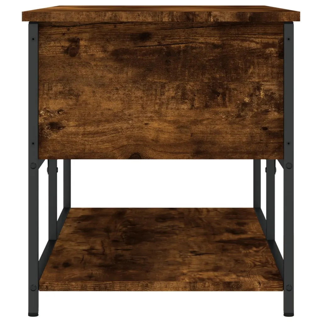 Panca Portaoggetti-Sgabello-Panca con Contenitore Rovere Fumo 100x42,5x47 cm Legno Multistrato