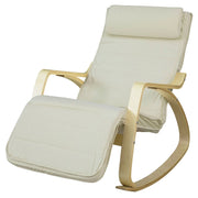 Sedia A Dondolo Poltrona Relax Poltroncina Poggia Gambe Regolabile Bianco FST16-W