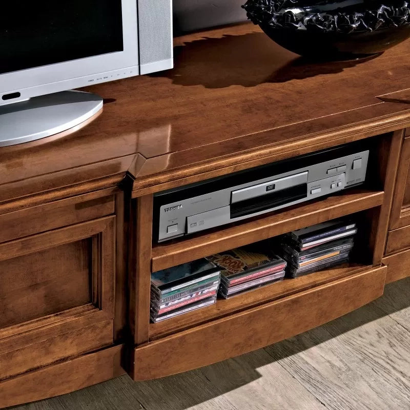 Porta tv classico 2 cassetti intarsio legno bassano 200x55x52 - Mobili 2G