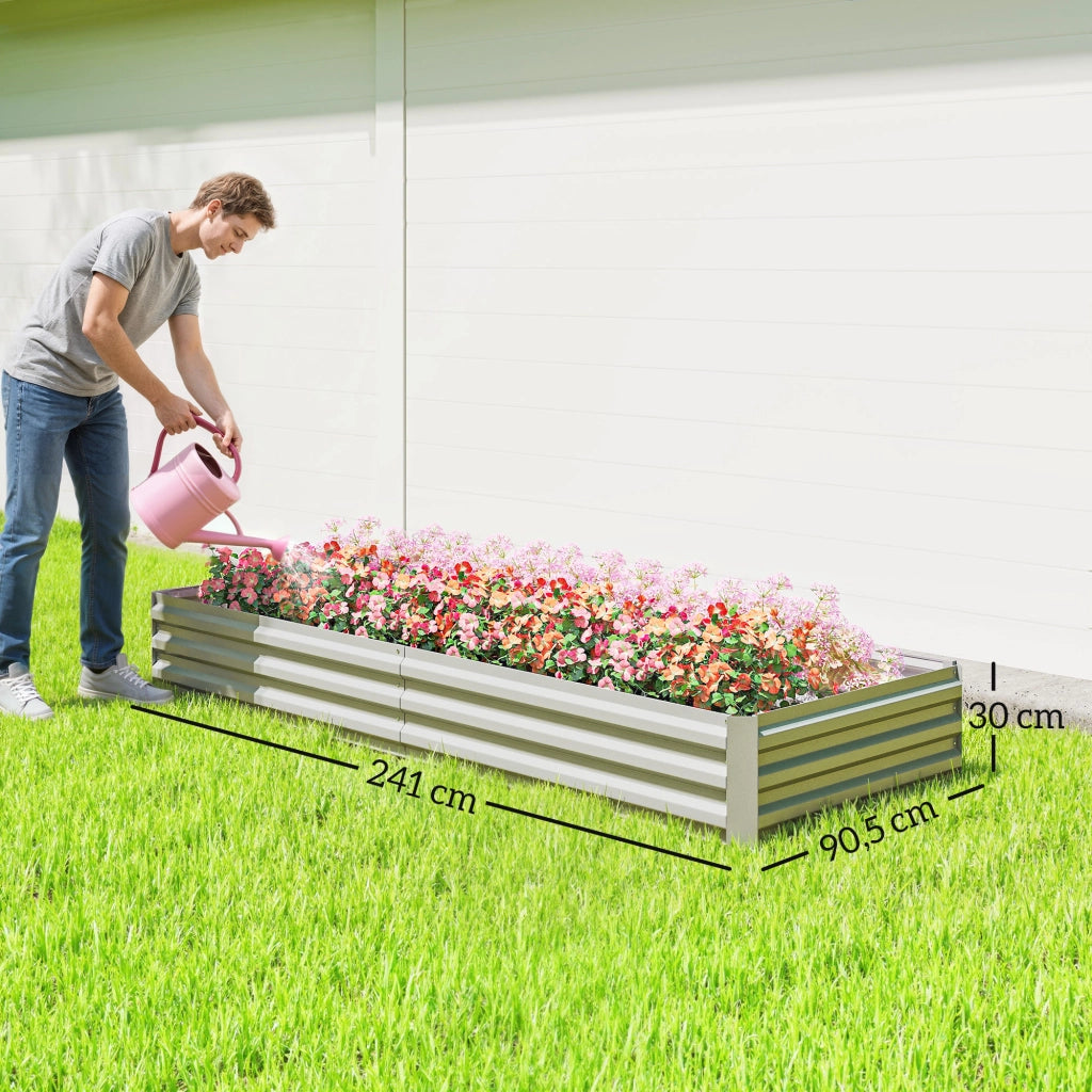 Vaschetta da giardino rettangolare ¨C zephmum ¨C 241x90.5x30 cm acciaio inox