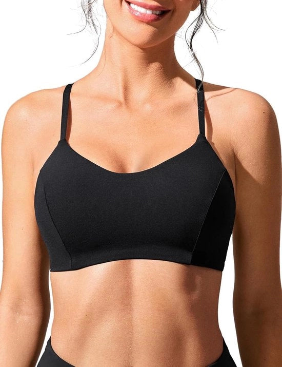 Bikini Top Femminile con Dettaglio Kant-Up e Pieno per Nuoto - Nero