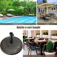 Base per Ombrellone in Resina da 46 cm, Base per Ombrellone Rotondo da 10 kg per Esterni, per Giardino, Spiaggia Piscina (Bronzo (modello1))
