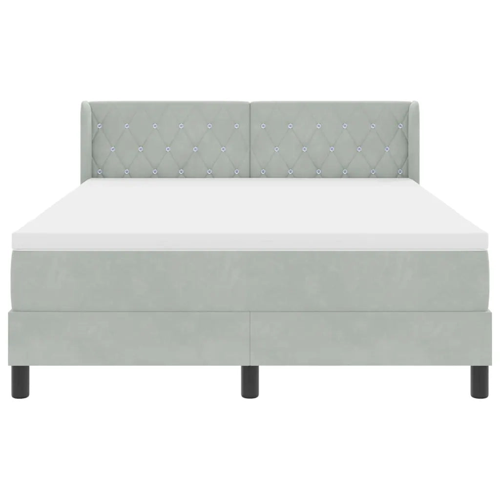 Letto a molle Grigio chiaro 200 x 160 cm Poliestere