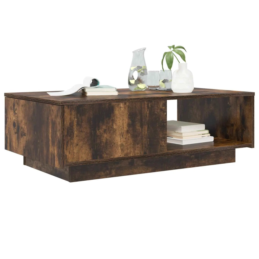Tavolino da salotto | Tavolino da caff¨¨ | Tavolino da Soggiorno con cassetto Rovere fum¨¦ 95 x 55 x 31 cm