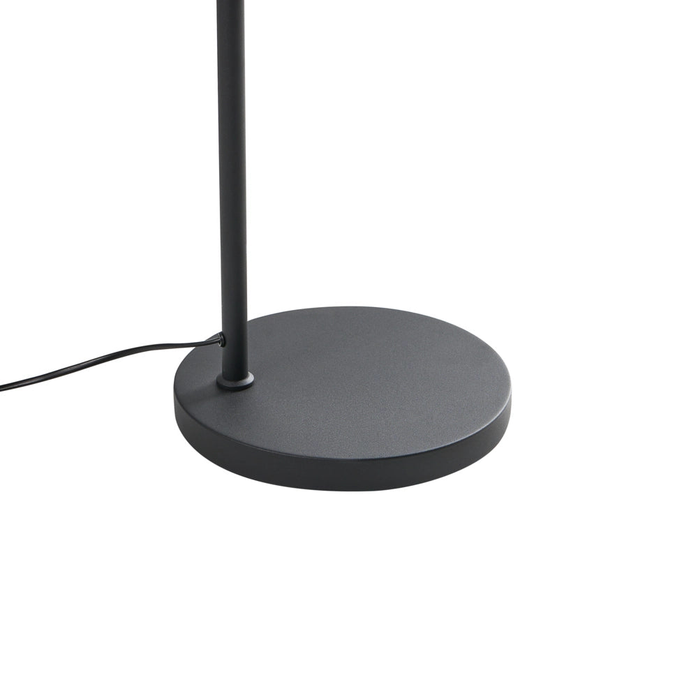 Lampada da terra con paralume in carta nera fatto a mano e base in metallo stile rustico boho